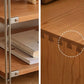 Open Back Horizontal Bookshelf Contemporary Solid Wood Bookshelf for Office