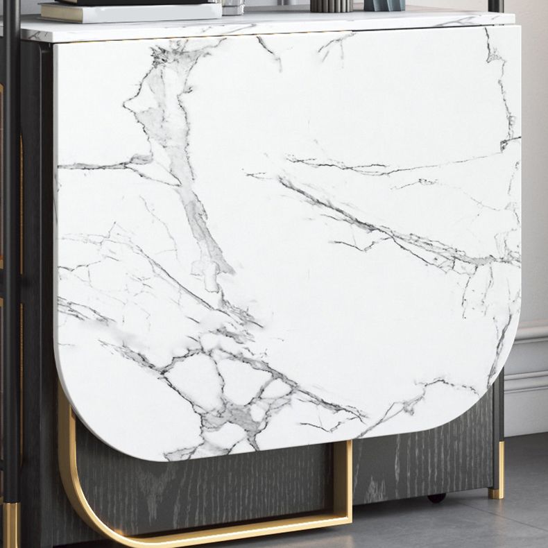 Modern Style Dining Table Sintered Stone White Drop-Leaf 63" Dining Table for Home Use Clearhalo ' dining_table' 'Dining Tables & Seating' 'Dining Tables' 'furn' 'furn_dining_table' 'Furniture' 'furniture_dining_table' 'Kitchen & Dining Furniture' 'kitchen&dining_furn' 'kitchen' 'kitchen_dining_table' 1200x1200_3b835914-1a62-4b9d-b1ab-b55f861cceec