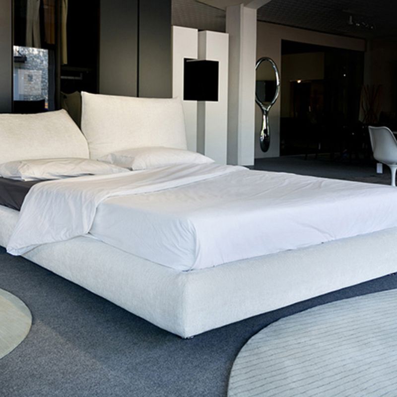 Modern standaard bed gebogen vorm gestoffeerd hoofdeinde standaard bed