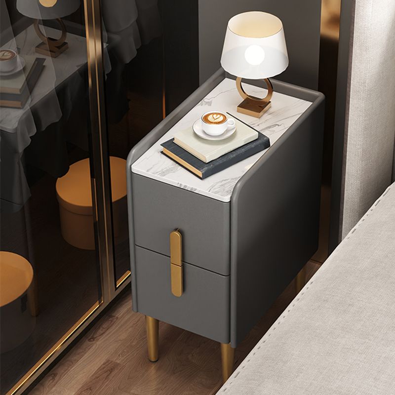 2 Drawers Glam Pine Accent Table Nightstand 20" Tall with Legs Clearhalo 'Bedroom Furniture' 'furn' 'furn_night_stand' 'Furniture' 'night_stand' 'Nightstands' 1200x1200_3b84f092-24fa-4d86-b900-614c195ad508