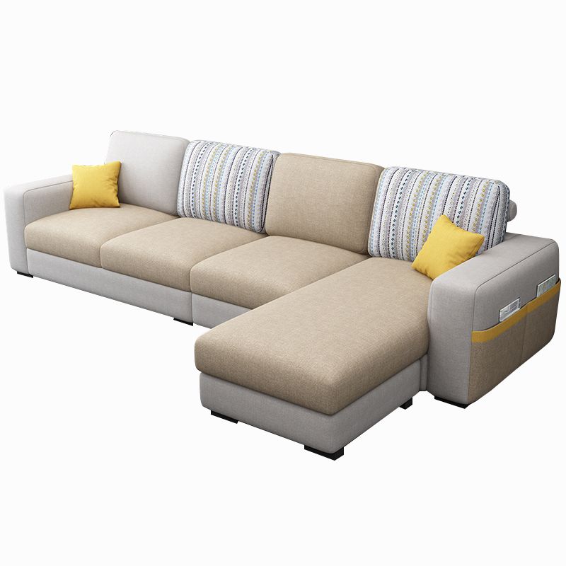 110.24"D x 59.1"W x 37.4"H Pillow Top Arm Sectionals, Modern High Back Sofa with Storage Clearhalo 'furn' 'furn_sectionals' 'Furniture' 'furniture_sectionals' 'kitchen' 'kitchen_sectionals' 'Living Room Furniture' 'Sectionals' 1200x1200_3b85d37e-282d-49cc-b74b-d27e3a595016