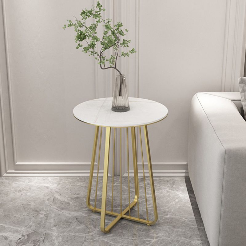 24" Tall Contemporary Round Sintered Stone Side End Table with Metal Frame Clearhalo 'Coffee & Accent Tables' 'End & Side Tables' 'end_side_table' 'end_side_tables' 'furn' 'furn_end_side_tables' 'Furniture' 'furniture_end_side_table' 'Living Room Furniture' 1200x1200_3b86b57a-b47c-4d10-ac89-e662d203204a