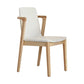 Wood Kitchen Dining Side Chair Upholstered Dining Chair in White