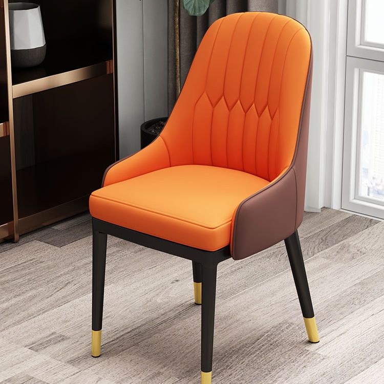 Scandinavian Style Metal Dining Chairs Dining Room Armless Parsons Chair Clearhalo ' kitchen&dining_furn' 'Dining Chairs' 'Dining Tables & Seating' 'dining_chair' 'furn' 'furn_dining_chair' 'Furniture' 'furniture_dining_chair' 'Kitchen & Dining Furniture' 'kitchen' 1200x1200_3b87e10d-2949-4f43-94b3-f441678193b1