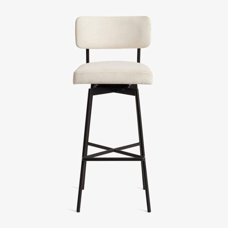 Lage rug dineren krukken gestoffeerde barkrukken met metalen basis