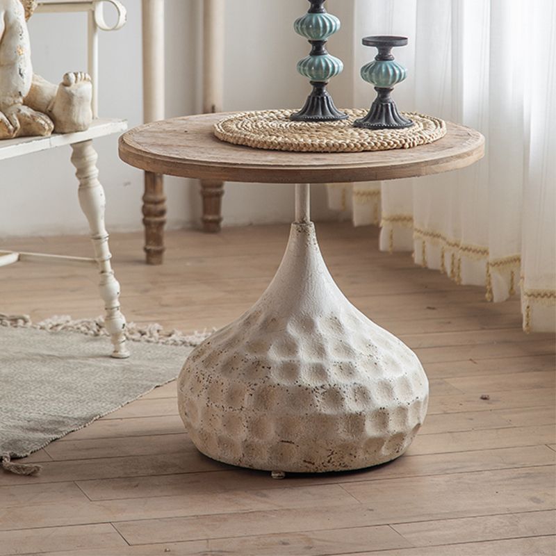 French Country Round Wooden Top Side Table Antique Brown Pedestal End Snake Table Clearhalo 'Coffee & Accent Tables' 'End & Side Tables' 'end_side_tables' 'furn' 'furn_end_side_tables' 'Furniture' 'Living Room Furniture' 1200x1200_3b899683-5214-4581-9401-8e21e7abbabe