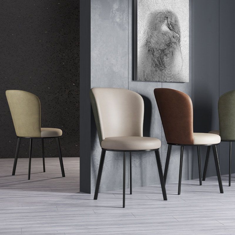 Contemporary Faux Leather Side Chair for Home Armless Solid Back Chair Clearhalo 'Dining Chairs' 'Dining Tables & Seating' 'dining_chair' 'furn' 'furn_dining_chair' 'Furniture' 'furniture_dining_chair' 'Kitchen & Dining Furniture' 1200x1200_3b89c0cd-81c0-4606-b5df-2db7cb0d9f8b