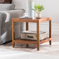 Table de l'extrémité en bois tradiculal Table d'appoint canapé à double niveau pour le salon