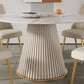 Traditional Luxury Dining Table with White Marble Round Dining Table for Home