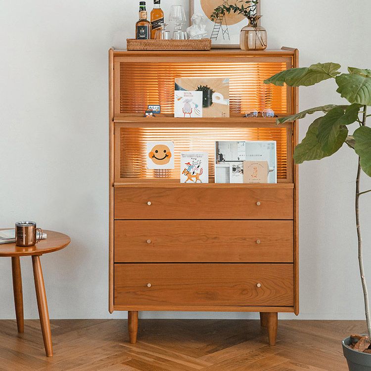 Massief houten opbergkast, modern dressoir zonder spiegel