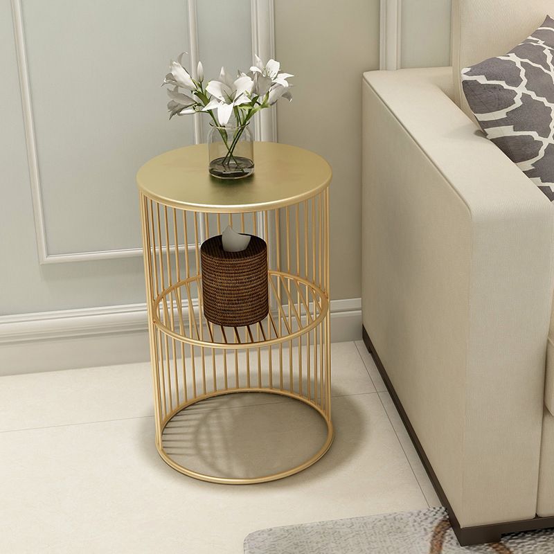 21.65" Tall Contemporary Style Side End Table Metal Frame Round Sofa Side Accent Table Clearhalo 'Coffee & Accent Tables' 'End & Side Tables' 'end_side_tables' 'furn' 'furn_end_side_tables' 'Furniture' 'Living Room Furniture' 1200x1200_3b8b8031-3f3b-406c-a0da-67c55ecac5eb