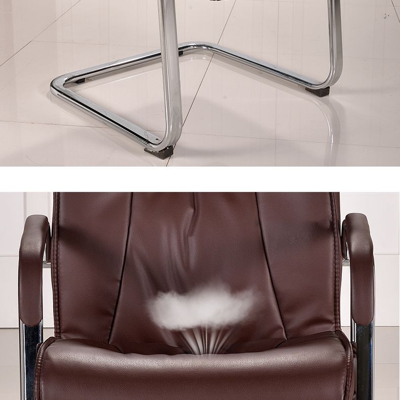 Faux Leather and Chrome Frame Office High Back Computer Chair Clearhalo 'furn' 'furn_office_chair' 'Furniture' 'Office Chairs' 'Office Furniture' 'office_chair' 1200x1200_3b8d12f2-5d6e-48da-900d-caf21a13cb06