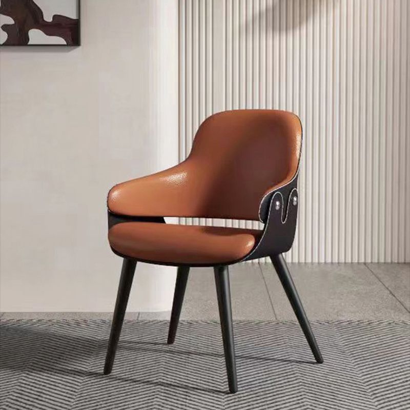 Home Faux Leather Dining Chairs Black Legs Dining Room Chair Clearhalo 'Dining Chairs' 'Dining Tables & Seating' 'dining_chair' 'furn' 'furn_dining_chair' 'Furniture' 'Kitchen & Dining Furniture' 1200x1200_3b8dd29e-ad18-4050-8219-80cd0b422927