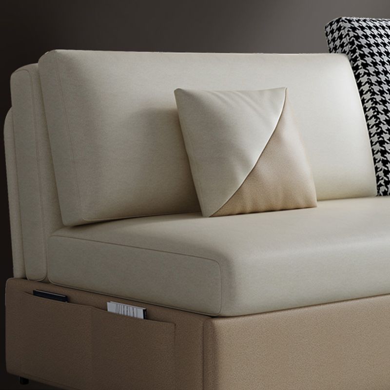 Divano di divano moderno di divano a bracciale senza bracciole resistente alla macchia in beige