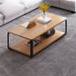 Modern Style Wooden Rectangular Table with Abstract Base for Storage Rack Coffee Table Clearhalo 'Coffee & Accent Tables' 'Coffee Tables' 'coffee_tables' 'furn' 'furn_coffee_tables' 'Furniture' 'Living Room Furniture' 1200x1200_3b8ee9ec-b70c-438f-96e5-06c08bf7d19d