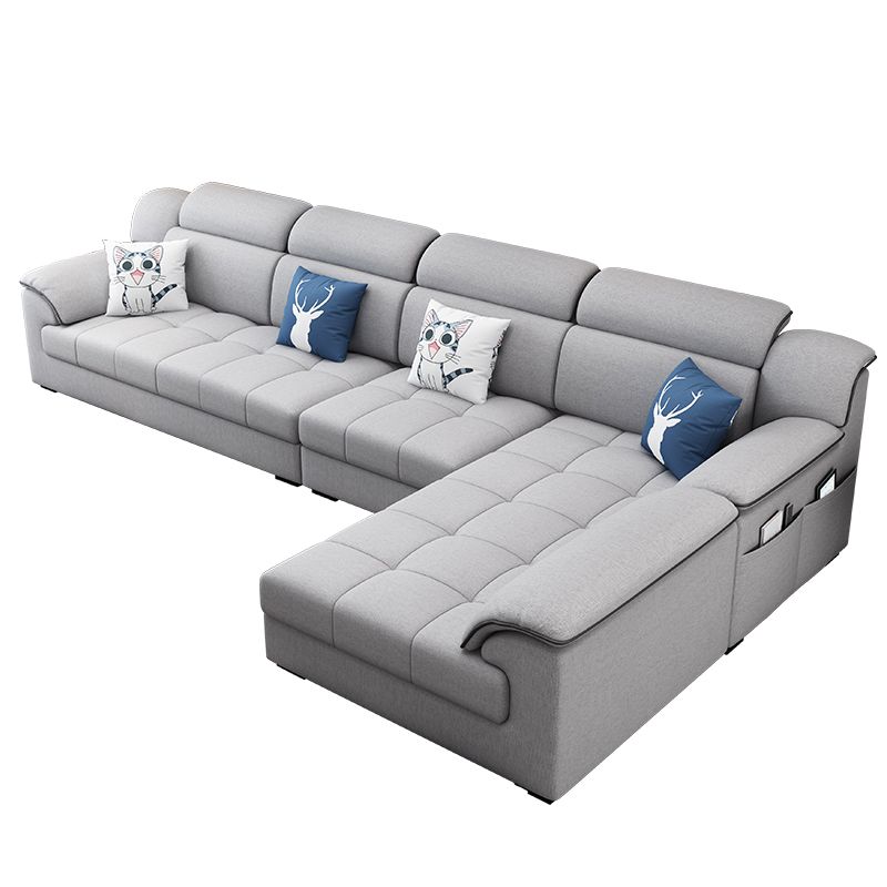 Canapé en tissu moderne en oreiller gris canapé le bras avec oreillers de boîtier