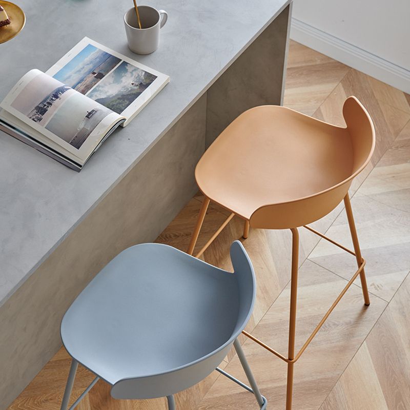 Scandinavian Plastic Metal Counter Stools Low Back Indoor Bar Stools with 4 Legs Clearhalo 'Bar Furniture' 'Bar Stools' 'bar_stools' 'furn' 'furn_bar_stools' 'furniture_bar_stools' 'Kitchen & Dining Furniture' 'kitchen&dining_furn' 'kitchen' 'kitchen_furn' Furniture' 1200x1200_3b903fea-54ad-4601-81eb-1c4a9132ac43
