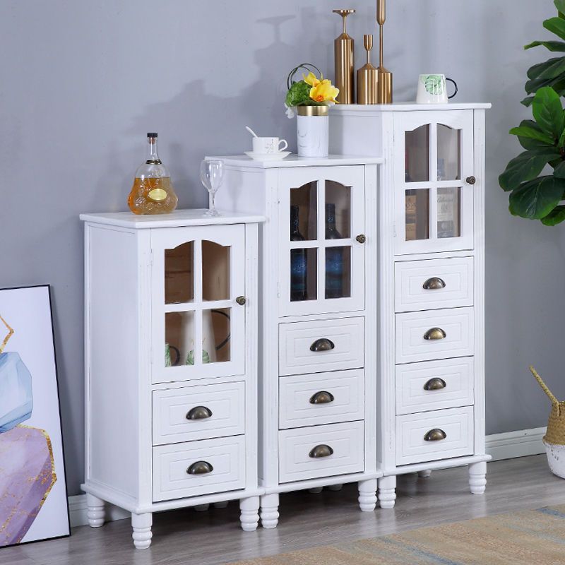 1ドアを備えた木材アクセントキャビネット11.81 "幅の長方形サイドキャビネット