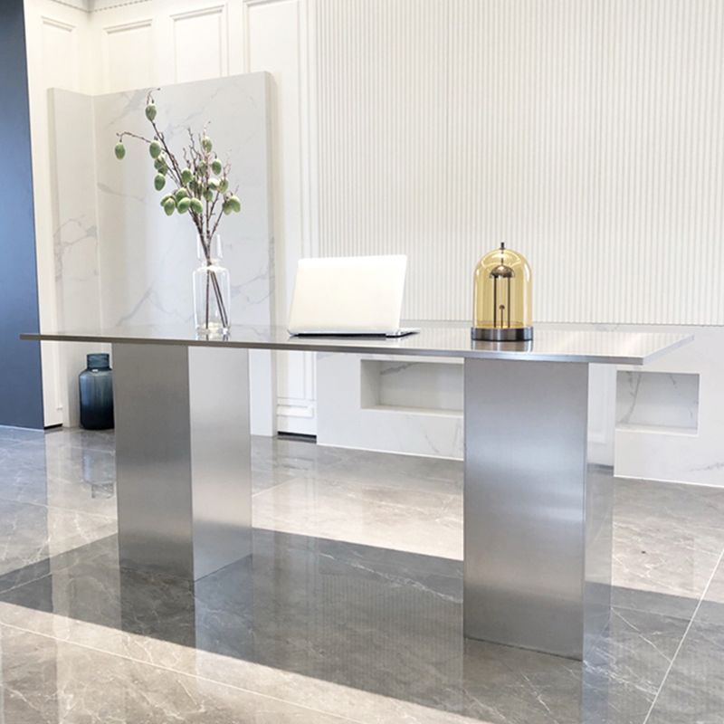 Stainless Steel Dining Table Rectangle Modern Dinner Table for Dining Room