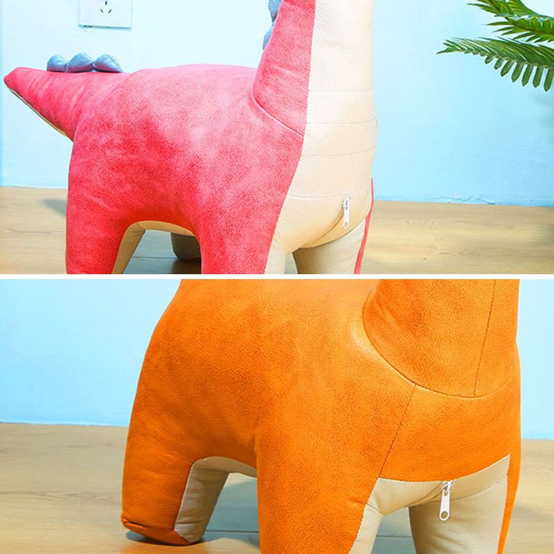 Modern Velvet Pouf Ottoman Contrast Color Donkey Shape Stain Resistant Pouf Chair