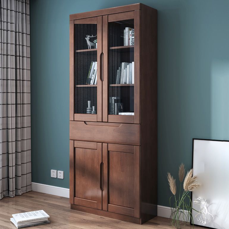 Contemporary Style Bookshelf Solid Wood with Door Bookcase for Office Study Room Clearhalo 'Bookcases' 'furn' 'furn_bookcases' 'Furniture' 'furniture_bookcases' 'Office Furniture' 1200x1200_3b92673d-f31a-404a-8cc9-009557ad45d3