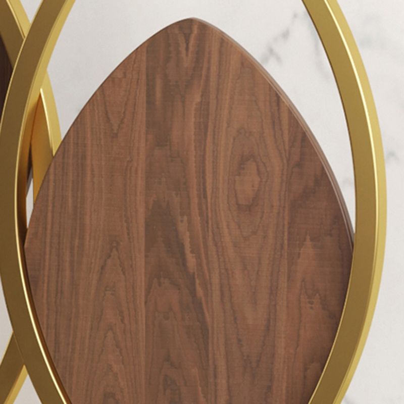 Mesa de consola base de metal con media luna de piedra para el salón 11.81 "