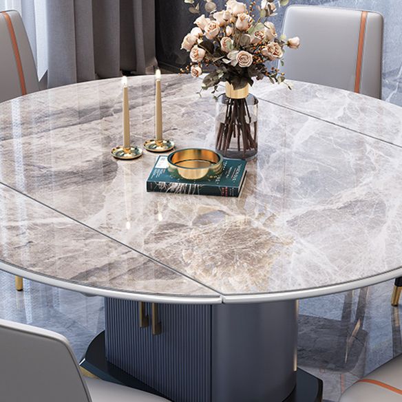 Foldable Modern Sintered Stone Dining Room Set with Round Top and Pedestal Base Furniture Clearhalo 'Dining Room Sets' 'Dining Tables & Seating' 'dining_room_set' 'furn' 'furn_dining_room_set' 'Furniture' 'furniture_dining_room_set' 'Kitchen & Dining Furniture' 'kitchen&dining_furn' 'kitchen' 1200x1200_3b9590e5-b244-4cbb-a03f-a2f4b81da463