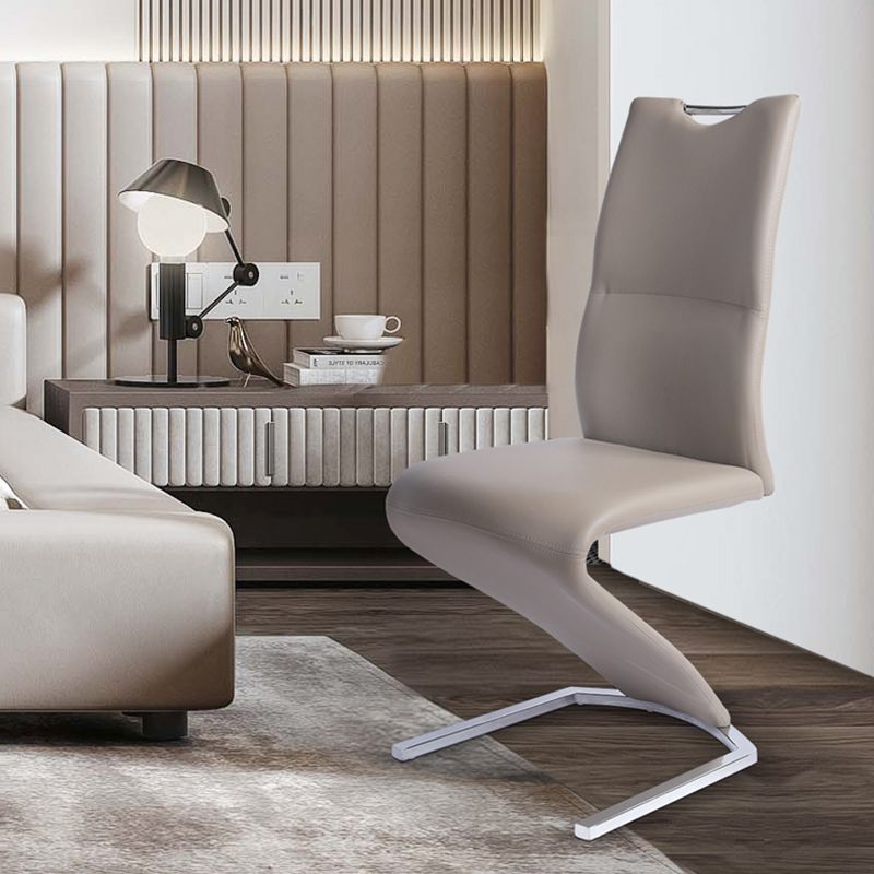 Modern PU Leather Dining Chair Armless Metal Dining Chairs for Restaurant Use Clearhalo ' kitchen&dining_furn' 'Dining Chairs' 'Dining Tables & Seating' 'dining_chair' 'furn' 'furn_dining_chair' 'Furniture' 'furniture_dining_chair' 'Kitchen & Dining Furniture' 'kitchen' 1200x1200_3b9695aa-3e3c-470a-94f8-b3dc9e6d0da9