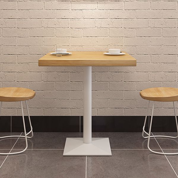 Metal Industrial Square Dining Table Pine Solid Wood Top Table with Pedestal Base Clearhalo 'Dining Tables & Seating' 'Dining Tables' 'dining_table' 'furn' 'furn_dining_table' 'Furniture' 'Kitchen & Dining Furniture' 1200x1200_3b96b70e-8d36-4b42-bd20-a0991dd04c80