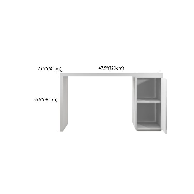 Modern Sintered Stone Top Rectangle White Bar Dining Table with Storage Clearhalo 'Bar Furniture' 'Bar Tables' 'bar_tables' 'furn' 'furn_bar_tables' 'Furniture' 'Kitchen & Dining Furniture' 1200x1200_3b970061-b96e-41e6-b34a-6b8c0577990d