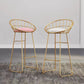 Glam Bucket Upholstered Bar Stools Footrest Low Back Bar and Counter Stool