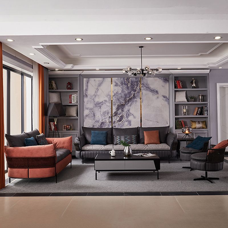 Ultra-Modern Faux Leather Square Arm Sofa with Loose Back Stain Resistant Standard Sofa Clearhalo 'furn' 'furn_sofas' 'Furniture' 'furniture_sofas' 'kitchen' 'kitchen_sofas' 'Living Room Furniture' 'Sofa' 'sofas' 1200x1200_3b994b75-9553-4451-92b8-c5f358cfea0b