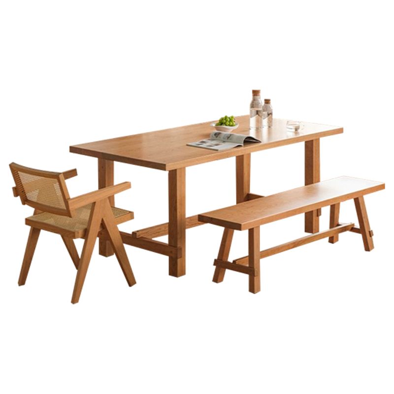 Contemporary Kitchen Dinner Table  Rectangle Solid Wood Dining Table