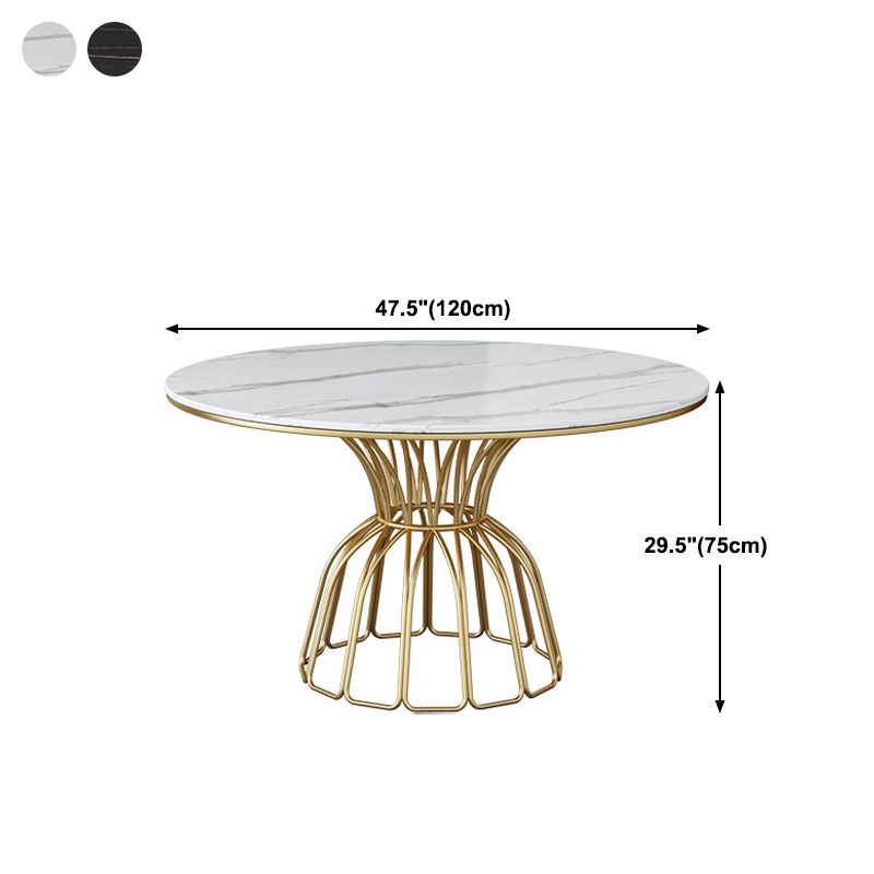 Traditional Luxury Dinette Table Round Metal Gold Base Dining Pedestal Table Clearhalo 'Dining Tables & Seating' 'Dining Tables' 'dining_table' 'furn' 'furn_dining_table' 'Furniture' 'furniture_dining_table' 'Kitchen & Dining Furniture' 1200x1200_3b9c488d-a86f-4cb4-b2a7-e47b4d7a8137