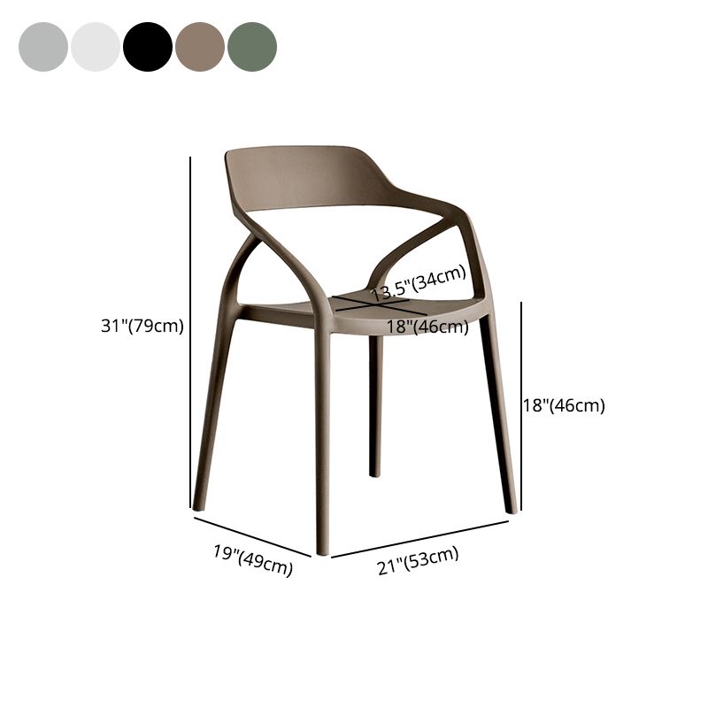 Contemporary Style Plastic Dining Chairs Dining Open Back Arm Side Chair for Kitchen Clearhalo ' kitchen&dining_furn' 'Dining Chairs' 'Dining Tables & Seating' 'dining_chair' 'furn' 'furn_dining_chair' 'Furniture' 'furniture_dining_chair' 'Kitchen & Dining Furniture' 'kitchen' 1200x1200_3b9c6bd3-64d4-4270-9785-0753e4de5c27