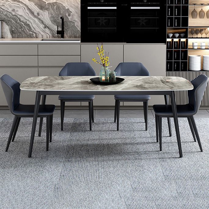 Home Sintered Stone Kitchen Table Industrial Rectangle Fixed Dining Desk Clearhalo 'Dining Tables & Seating' 'Dining Tables' 'dining_table' 'furn' 'furn_dining_table' 'Furniture' 'Kitchen & Dining Furniture' 1200x1200_3b9cc122-5dd9-4e52-a8bd-ca7b41c87421