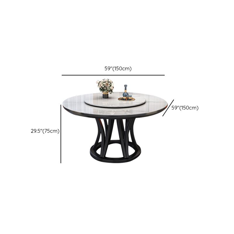 Modern Style Dining Table Round Dining Table with Turntable for Kitchen Clearhalo 'Dining Tables & Seating' 'Dining Tables' 'dining_table' 'furn' 'furn_dining_table' 'Furniture' 'Kitchen & Dining Furniture' 1200x1200_3b9cd3b6-7775-4504-b2f3-2f96e8d6effd