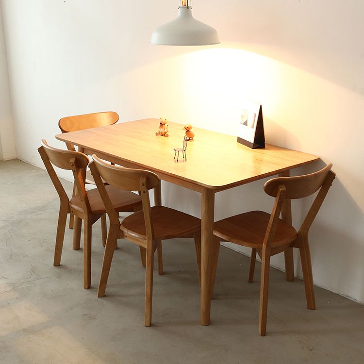 Simplicity Solid Wood Dining Table Rectangle Shape Dining Table with 4 Legs Base Clearhalo ' dining_table' 'Dining Tables & Seating' 'Dining Tables' 'furn' 'furn_dining_table' 'Furniture' 'furniture_dining_table' 'Kitchen & Dining Furniture' 'kitchen&dining_furn' 'kitchen' 'kitchen_dining_table' 1200x1200_3b9d795a-9777-4262-b9a7-a654aea2920c