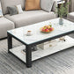 4 Legs Base Design Rectangular Glass/wood Table Modern Style Coffee Table