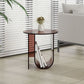 Modern Acrylic End Slide Table Round Corner Table with Storage