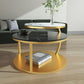 Contemporary Coffee Table Round Stone Top Extendable Coffee Cocktail Table Clearhalo 'Coffee & Accent Tables' 'Coffee Tables' 'coffee_tables' 'furn' 'furn_coffee_tables' 'Furniture' 'Living Room Furniture' 1200x1200_3ba19f6a-c8cd-4eaa-9c60-c8c9e0c2cdd3