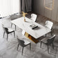 Glam Dining Table Set 1/4/5/7 Pcs Rectangle Dining Table with Wingback Chairs Clearhalo 'Dining Room Sets' 'Dining Tables & Seating' 'dining_room_set' 'furn' 'furn_dining_room_set' 'Furniture' 'Kitchen & Dining Furniture' 1200x1200_3ba1edc9-cad7-4c5b-b573-807ba91d90dd