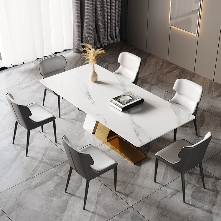 Glam Dining Table Set 1/4/5/7 Pcs Rectangle Dining Table with Wingback Chairs Clearhalo 'Dining Room Sets' 'Dining Tables & Seating' 'dining_room_set' 'furn' 'furn_dining_room_set' 'Furniture' 'Kitchen & Dining Furniture' 1200x1200_3ba1edc9-cad7-4c5b-b573-807ba91d90dd