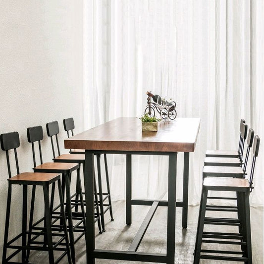 Industrial Metal Stool Wood Rectangle Seat Counter Stool in Matte Finish Clearhalo 'Bar Furniture' 'Bar Stools' 'bar_stools' 'furn' 'furn_bar_stools' 'Furniture' 'Kitchen & Dining Furniture' 1200x1200_3ba20435-b576-455f-b24d-6bceb27c2d6c