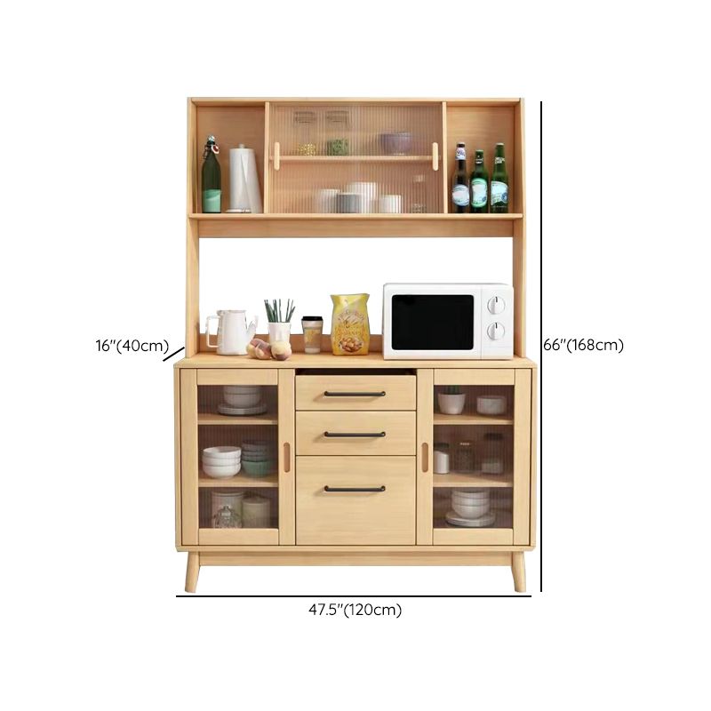 Contemporary Sideboard Solid Wood Dining Buffet with Drawers and Cabinets Clearhalo 'buffet_sideboard' 'Buffets & Sideboards' 'furn' 'furn_buffet_sideboard' 'Furniture' 'Kitchen & Dining Furniture' 1200x1200_3ba235e1-3463-4714-ba5f-4f27e9ecac13