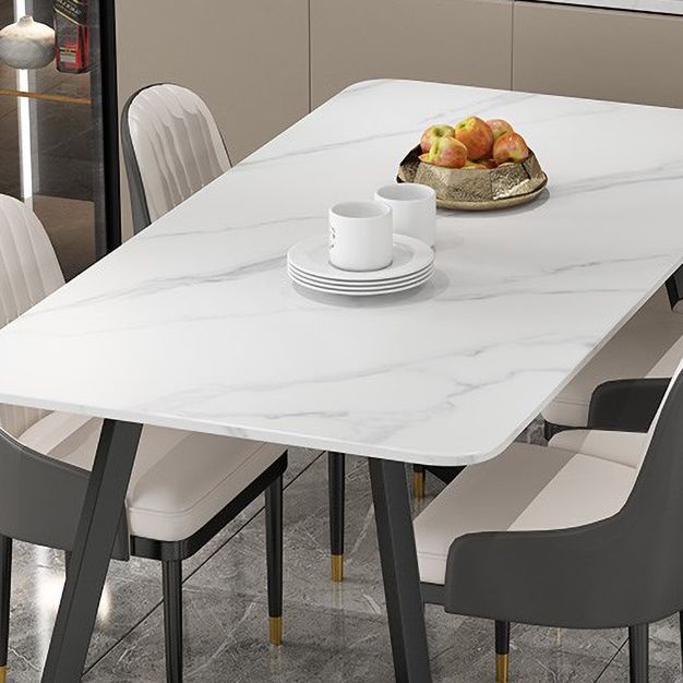 Modern 1/4/5/7 Pieces Dining Set Sintered Stone Dining Table with Leather Chairs Clearhalo 'Dining Room Sets' 'Dining Tables & Seating' 'dining_room_set' 'furn' 'furn_dining_room_set' 'Furniture' 'furniture_dining_room_set' 'Kitchen & Dining Furniture' 'kitchen&dining_furn' 'kitchen' 1200x1200_3ba39e33-a2b2-40aa-9ca3-4279cc00bba9