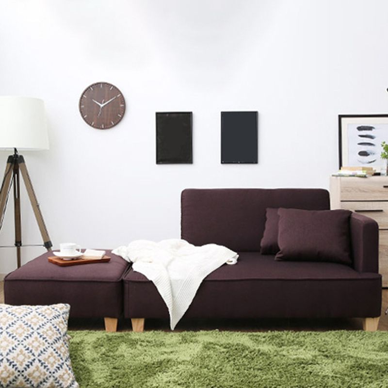Scandinavian Lazy Sofa Linen Blend TV Chair with Pillows and Ottoman Clearhalo 'Chairs & Seating' 'Chaise Lounge' 'chaise_lounge' 'furn' 'furn_chaise_lounge' 'Furniture' 'Living Room Furniture' 1200x1200_3ba46387-a6b6-4389-9581-4755e39c6d81