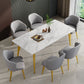 Glam Sintered Stone Kitchen Dining Table White Kitchen Dining Table with 4 Legs Base Clearhalo ' dining_table' 'Dining Tables & Seating' 'Dining Tables' 'furn' 'furn_dining_table' 'Furniture' 'furniture_dining_table' 'Kitchen & Dining Furniture' 'kitchen&dining_furn' 'kitchen' 'kitchen_dining_table' 1200x1200_3ba490f0-c537-42be-91b4-6225e4df5757