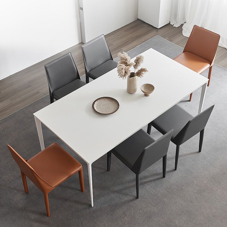 Stone Top Dining Table Rectangle Contemporary Dining Table with 4 Legs Clearhalo 'Dining Tables & Seating' 'Dining Tables' 'dining_table' 'furn' 'furn_dining_table' 'Furniture' 'furniture_dining_table' 'Kitchen & Dining Furniture' 'kitchen' 'kitchen_dining_table' 1200x1200_3ba5f7a1-6743-46c3-8915-28c04ca47249
