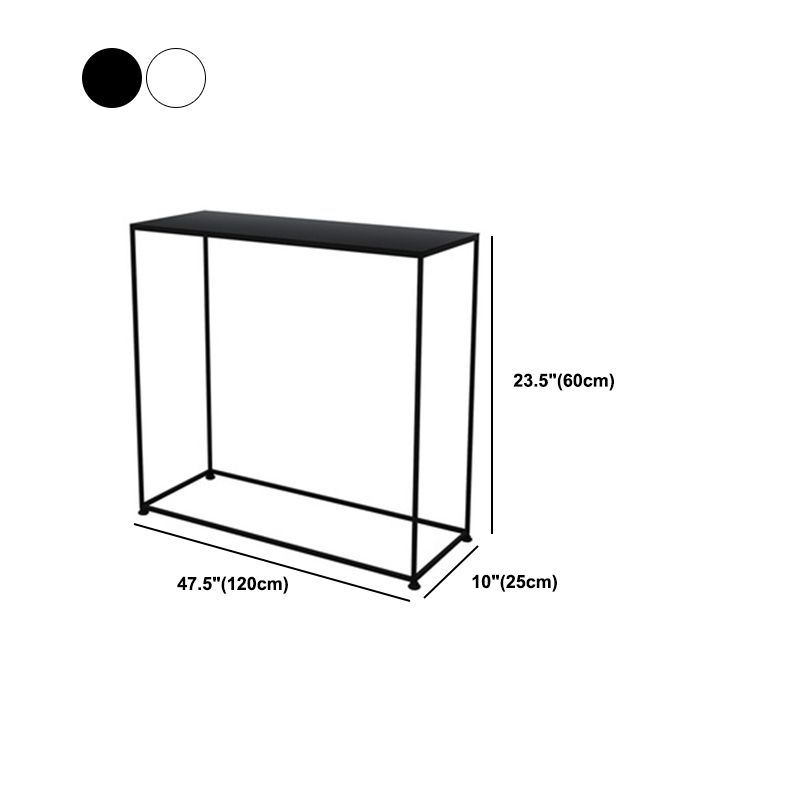 Tabella della console di divano di Ironcraft, 23,62 "Tavolo di accento della console Hall in bianco/nero